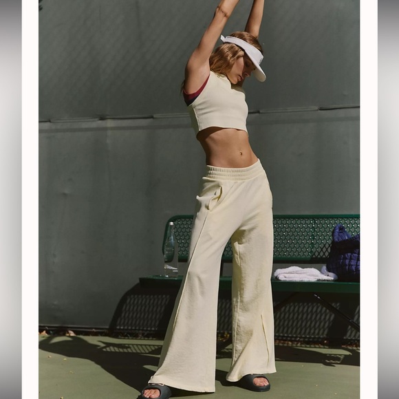 🆕 FP Movement Wide Leg Joggers Sweats Crop Tank Top GO TO SET Daylight XL NWT - Picture 1 of 8